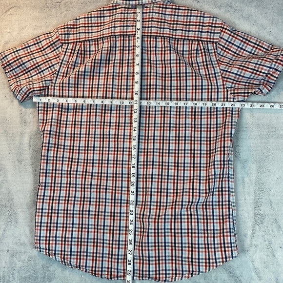 Tommy Hilfiger Shirt Mens Large Short Sleeve Button Down Seersucker Custom Fit - Picture 9 of 11